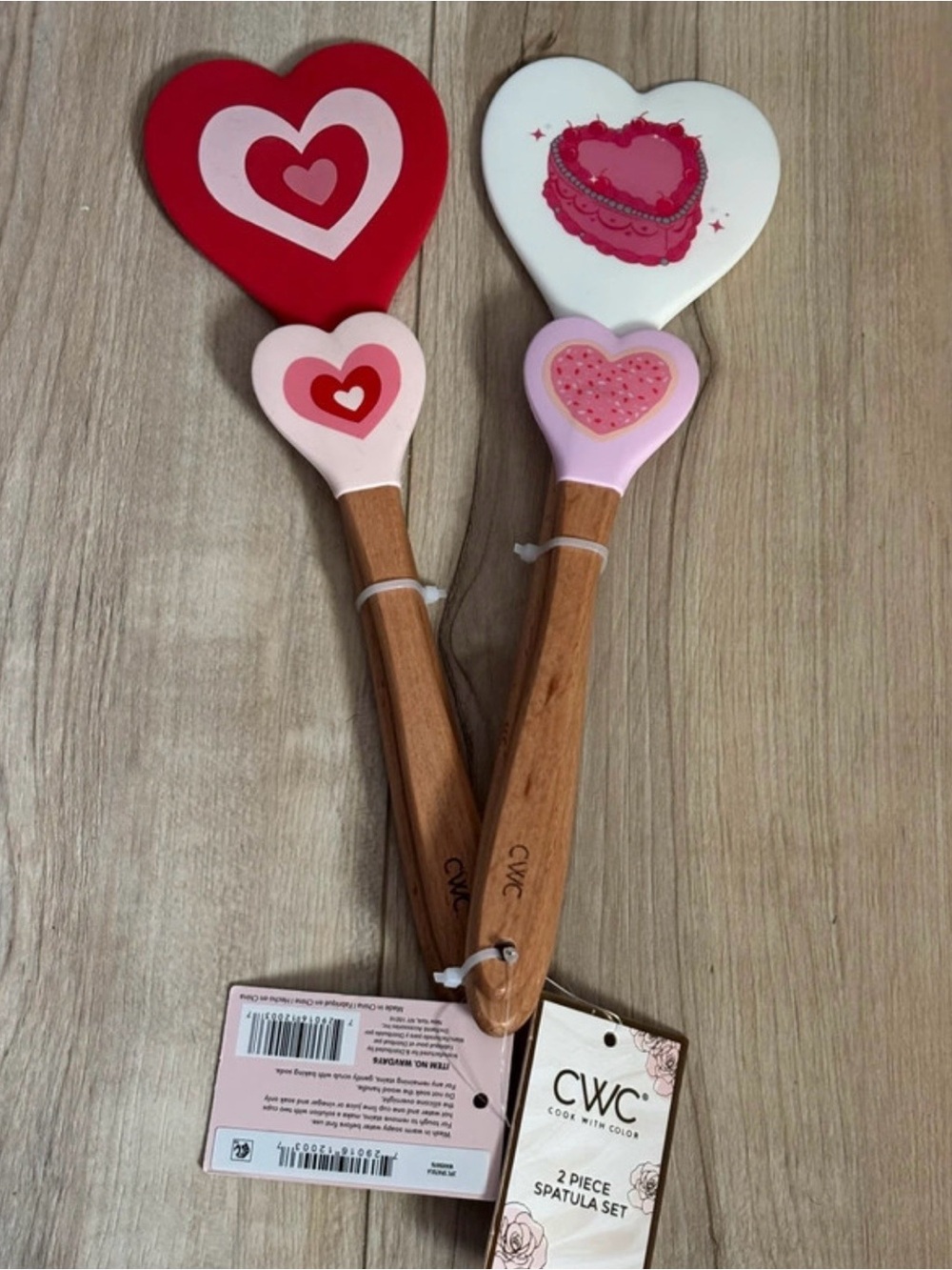 CWC Heart Silicone Spatula Set - Red, Pink & White